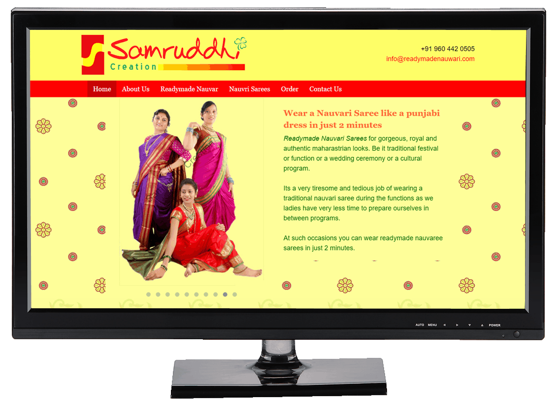 Samruddi Creation Desktop Website