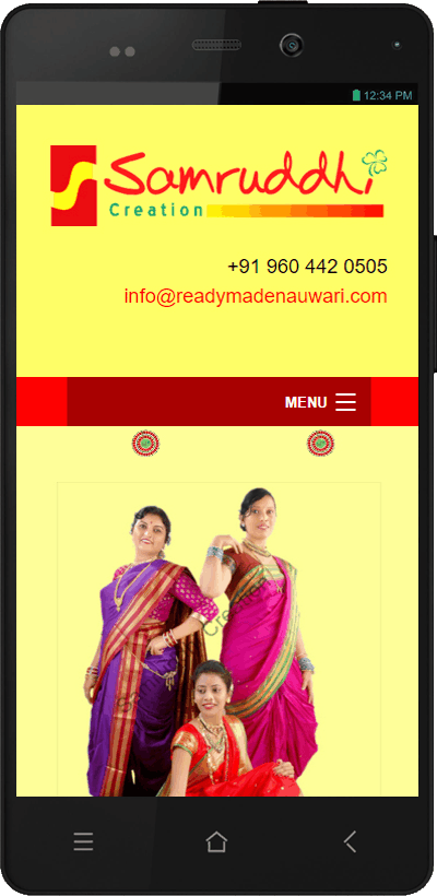 Samruddi Creation Mobile Website