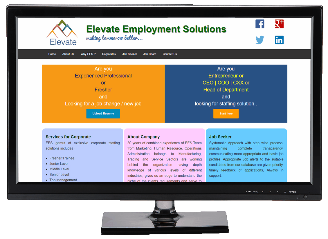 Elevate Employment Solutions Desktop Website